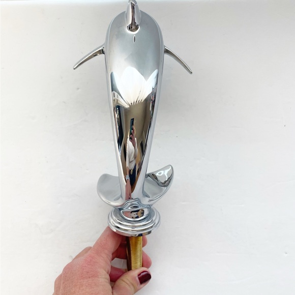 Chrome Dolphin Faucet for 3-Hole Wide Spread Deck Mount Sink READ - Picture 3 of 14